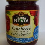 Terra Beata Cranberry Sauce – with Orange, or with Splenda