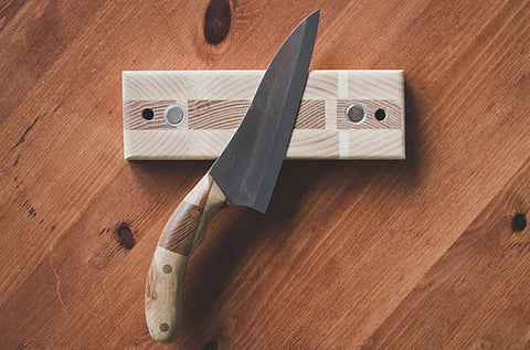 Handcrafted White Ash Magnetic Knife Holder